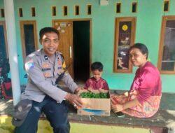 Dorong Kemandirian Pangan, Bhabinkamtibmas Beri Bibit Cabai ke Warga