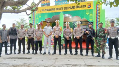 Wadirlantas Polda NTB Tinjau Langsung Pos Pam dan Pos Yan Operasi Ketupat Rinjani 2025 di Wilkum Polres Bima Kota