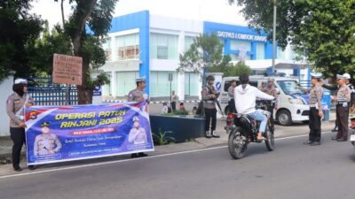 Polres Lombok Barat Tindak Pelanggaran Lalu Lintas di Jalan Yos Sudarso, Lembar