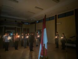 Upacara Malam Ikrar dan Renungan Intelijen Dikbangspes Dasar Intelijen Virtual T.A. 2025 di Polres Lombok Utara Berjalan Khidmat