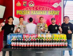 Tim Opsnal Polsek Rasana’e Barat Polres Bima Kota Amankan Ratusan Botol Miras Pemicu Konflik