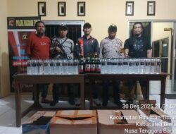 Cipkon Jelang Tahun Baru, Tim Opsnal Polsek Rasana’e Timur Amankan Ratusan Botol Miras
