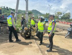 Sat Lantas Polres Bima Kota Lakukan Pengecekan Daerah Rawan Laka dan Berikan Himbauan Keselamatan Berlalu Lintas
