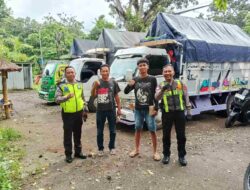 Polantas Menyapa Sopir Truk di Rest Area Lembar Lombok Barat