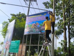 Tekan Angka Kecelakaan, Satlantas Polres Bima Pasang Spanduk Himbauan di Daerah Rawan Kecelakaan